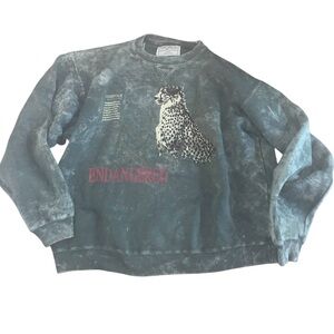 VTG 90s Cheetah Animal Crewneck Sweatshirt Endangered Wildlife Galt Sand